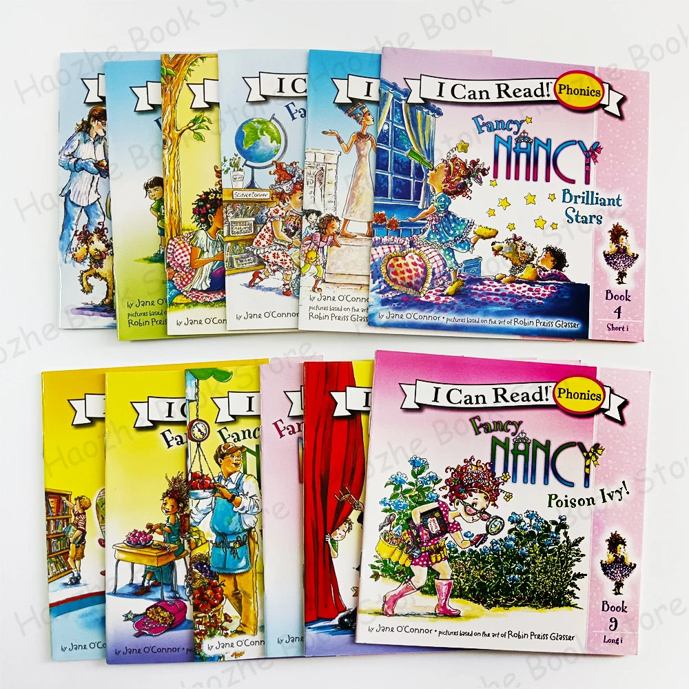 12 Books Set Fancy Nancy I Can Read Phonics English Picture Book Story Pocket Book for Children Kids Montessori Bedtime Reading Good Vibrations