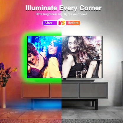Led Lights for TV 3 Keys Button Control Led Strip USB 5V Tape Lights for TV Backlight Home Party Decoration Flexible Ribbon Good Vibrations