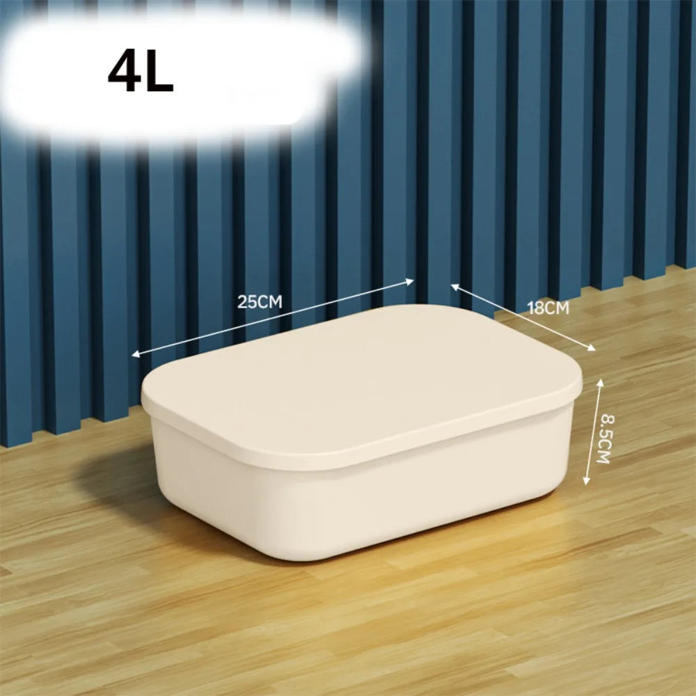 New Home Container Stackable Storage Box Organizer Container With Lid Cover Plastic Good Vibrations