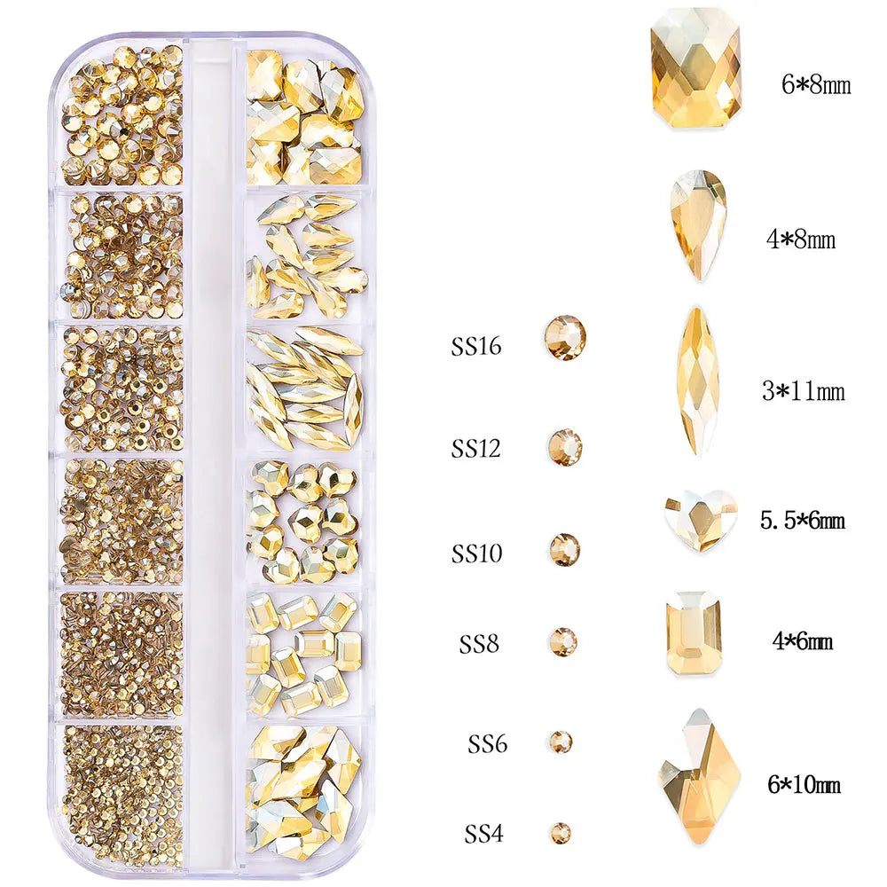 12grids Half Round Pearls Beads 3D Nail Charms 1.5/2/2.5/3/4/5mm White Flatback Pearls Nail Jewelry Nail Craft Pearl Rhinestones Good Vibrations