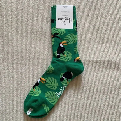 Cotton Happy Socks Men's Classic Crew Sock Shoe Size 10 - 13 Soft Good Vibrations