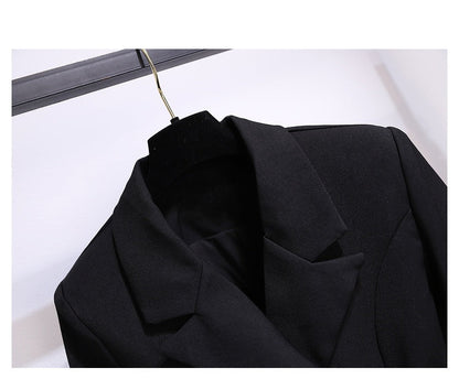 Blazer Women 2025 Spring New Fashion Women Clothing Suit Skirt Jacket Belt Waist Slim Suit Women Blazer Long Coat Black Blazers Good Vibrations