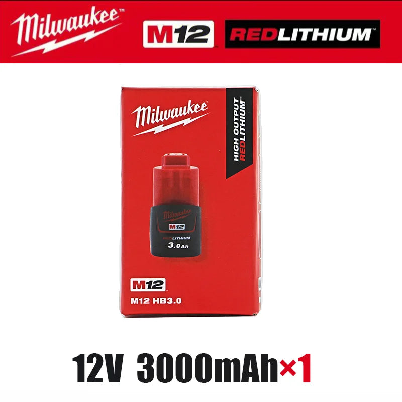 Milwaukee 12V Battery, Comes with Packaging Color Box  12V Battery M12B6 6000mAh  Rechargeable tool battery M12 Hot Promotion Good Vibrations