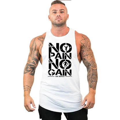 New fashion pure cotton sleeveless shirt vest men's fitness shirt men's undershirt bodybuilding exercise fitness vest fitness me Good Vibrations