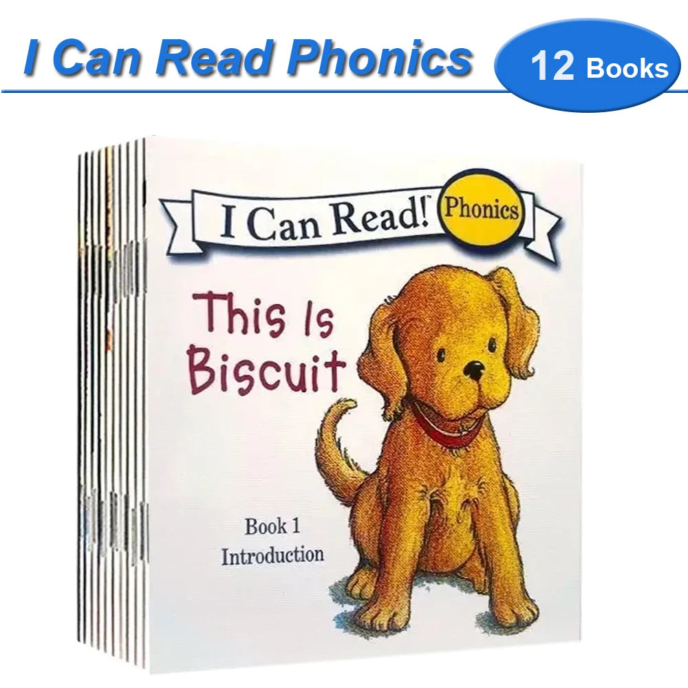 I Can Read Phonics 12 Books/Set My Very First Picture Books English Story Pocket Book for Children Kids Baby Montessori Reading Good Vibrations