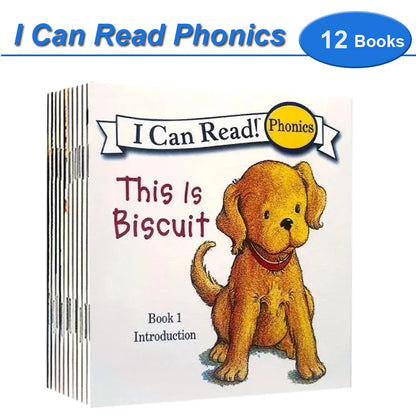 I Can Read Phonics 12 Books/Set My Very First Picture Books English Story Pocket Book for Children Kids Baby Montessori Reading Good Vibrations