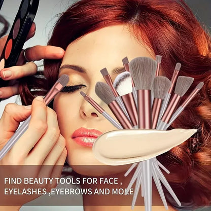 NEW13PCS Makeup Brush Set Eye Shadow Highlighter Concealer Brush Blush Loose Powder Brush Blending Soft Fluffy Women Beauty Tool Good Vibrations