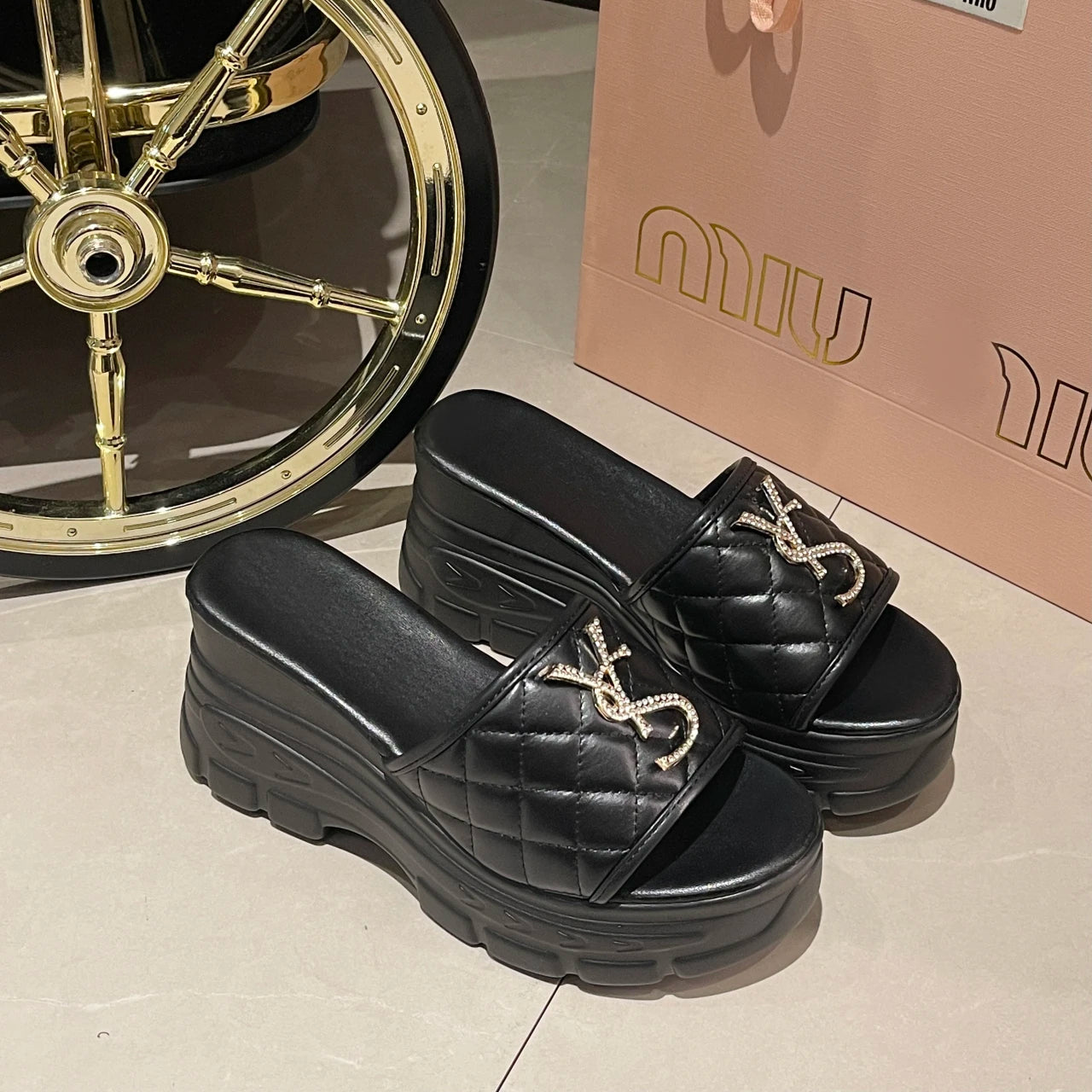 Women Sandals Summer Platform Letters Fashion Sandals Casual Comfortable Slipper Women Lightweight Non-slip Outside Slides Women Good Vibrations