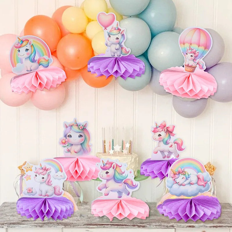 Rainbow Unicorn Honeycomb Ornament Set Rainbow Unicorn Birthday Party Decoration Kids Baby Shower Birthday Party Supplies Good Vibrations