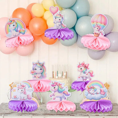 Rainbow Unicorn Honeycomb Ornament Set Rainbow Unicorn Birthday Party Decoration Kids Baby Shower Birthday Party Supplies Good Vibrations