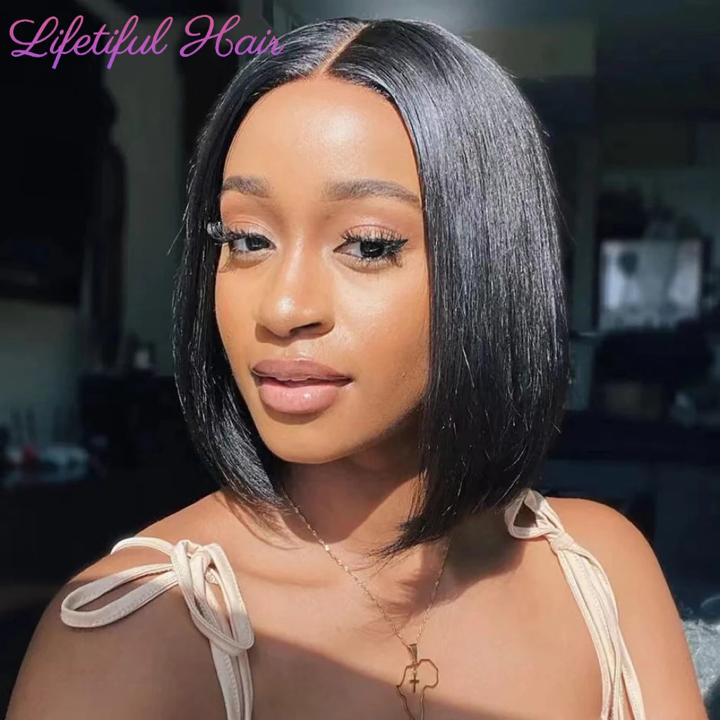 Glueless Bob Hair Wig Human Hair Ready To Wear Straight Transprent 4x4 Lace Closure Wigs For Women Glueless Wigs Human Hair Good Vibrations