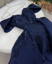 Customized Exquisite Satin Evening Dress Delicate Boat Neck Off the Shoulder Sleeveless Party Dress High Quality Celebrity Gowns Good Vibrations