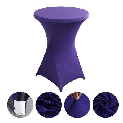 Wedding Birthday Party Decoration Cocktail Spandex Table Covers Round Cloth High Bar Banquet Hotel  Show Solid Colour Good Vibrations