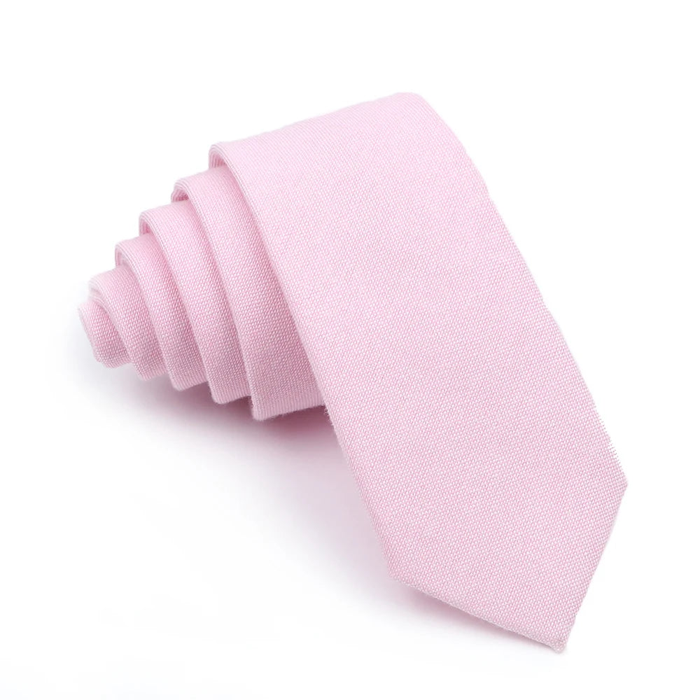 Wed Cotton Tie Solid Color Necktie For Man Woman Blue Pink Yellow Skinny Slim Ties Fashion Wedding Party Gifts Men Accessories Good Vibrations