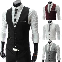 2023 New Arrival Dress Vests For Men Slim Fit Mens Suit Vest Male Waistcoat Gilet Homme Casual Sleeveless Formal Business Jacket Good Vibrations