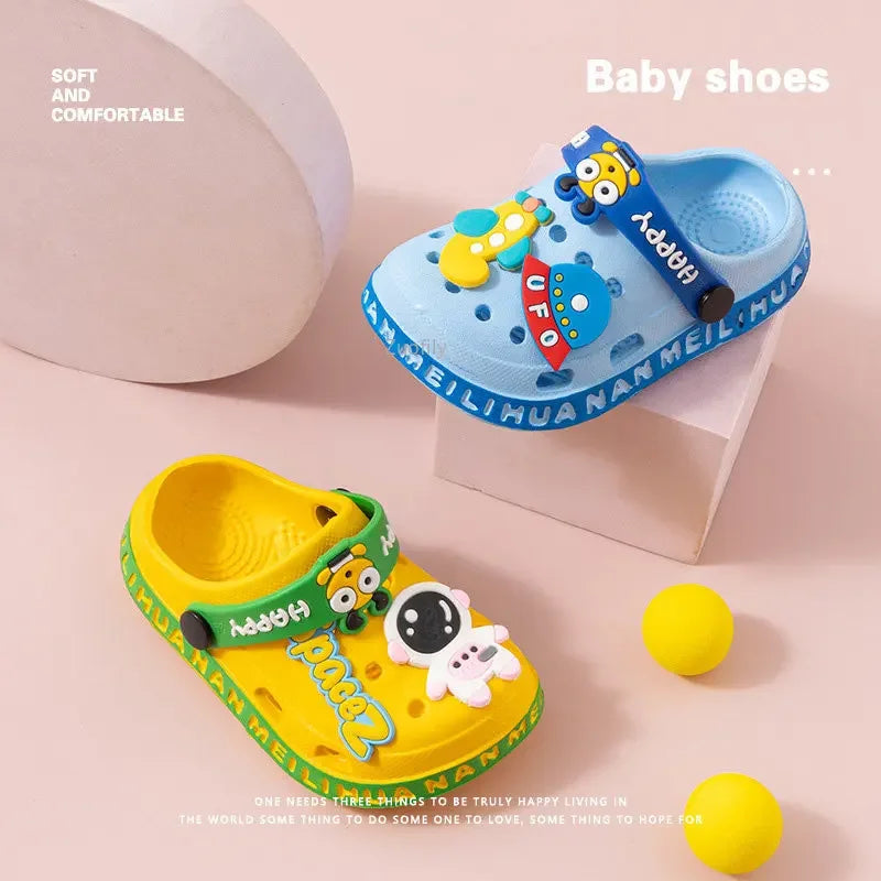 New Children Kids Baby Boys Girls Mules Clogs Summer Soft Sole Garden Beach Slippers Sandals Cave Hole Baby Shoes for Boys Girls Good Vibrations