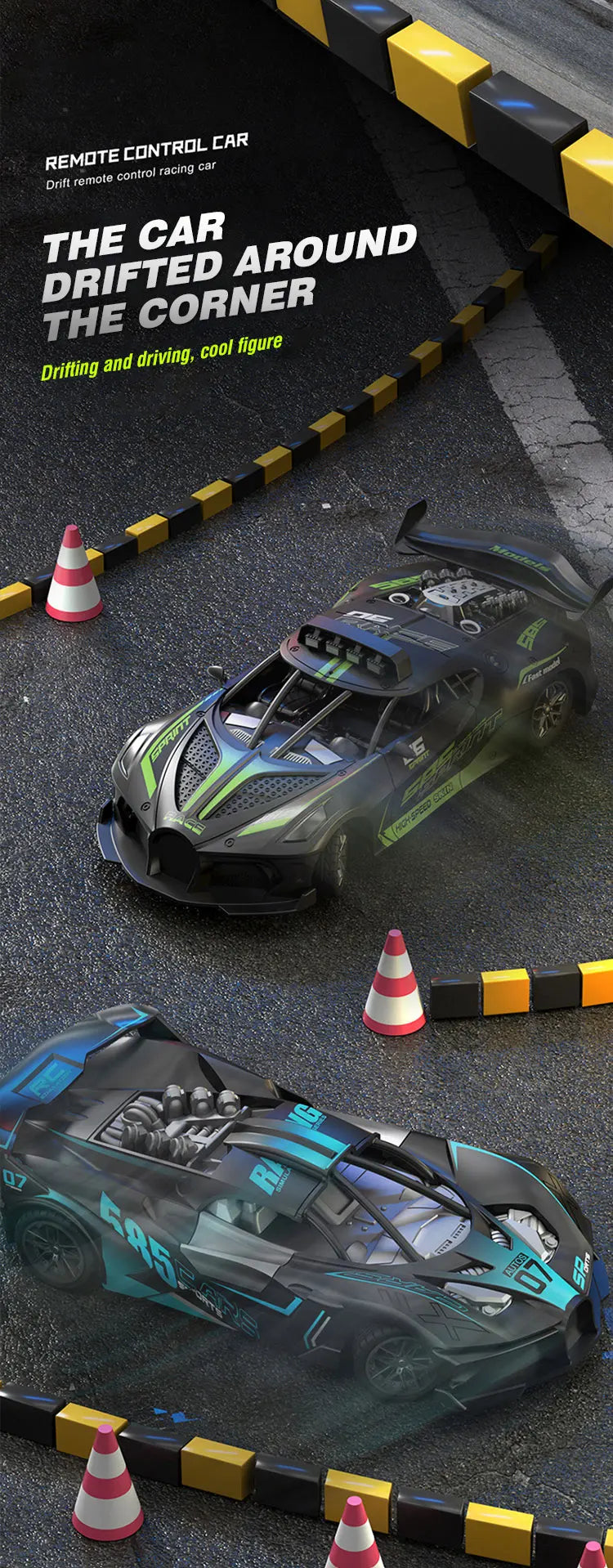Rc Car 4Ch High-Speed Remote Control Drift Racing Car Electric Sportscar Toy Vehicle Model Toys for Boys Kids Birthday Gift Good Vibrations