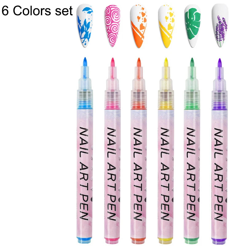 Nail Art Graffiti Pen Set 3D Black Gold Nail Art DIY Polish Pen Paint Liner Pens Manicure Nail Design Painting Tools Nails Brush Good Vibrations