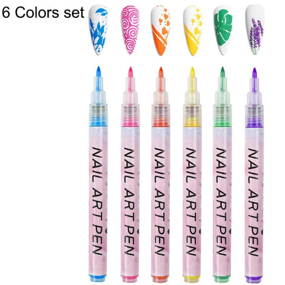 Nail Art Graffiti Pen Set 3D Black Gold Nail Art DIY Polish Pen Paint Liner Pens Manicure Nail Design Painting Tools Nails Brush Good Vibrations