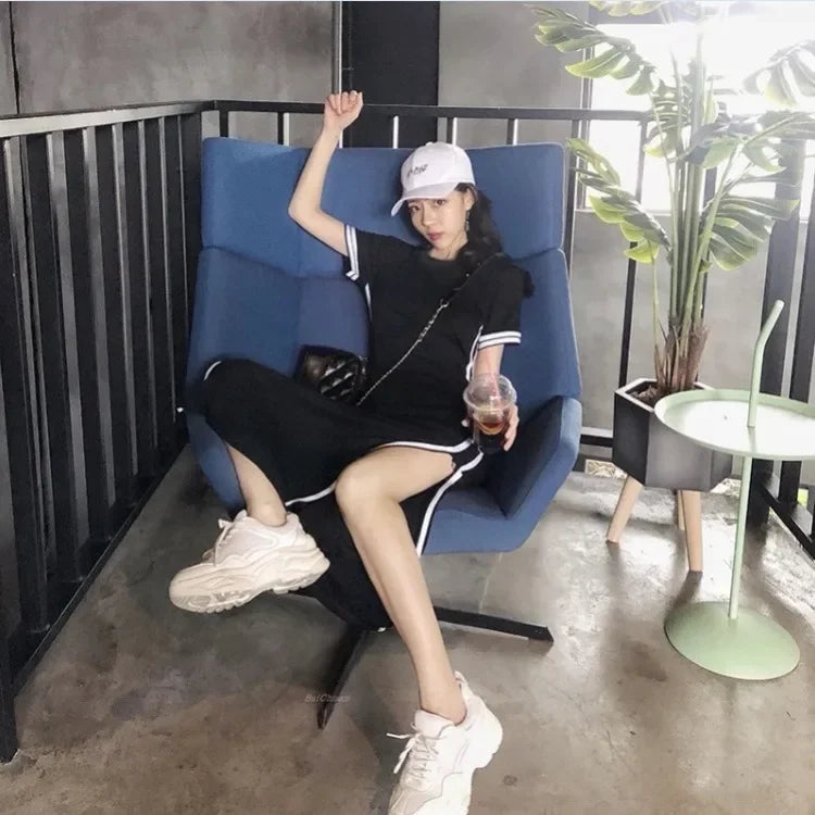 Black Woman Dress Dresses for Women 2025 Night Club Midi Tight Bodycon Clothes Promotion Luxury Outfits Harajuku Trendy Summer X Good Vibrations