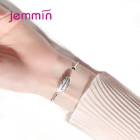 925 Silver Bracelets for Women Perfect Polished Fashion Women Opened Bangle Anti-allergy Sterling-silver-jewelry Good Vibrations
