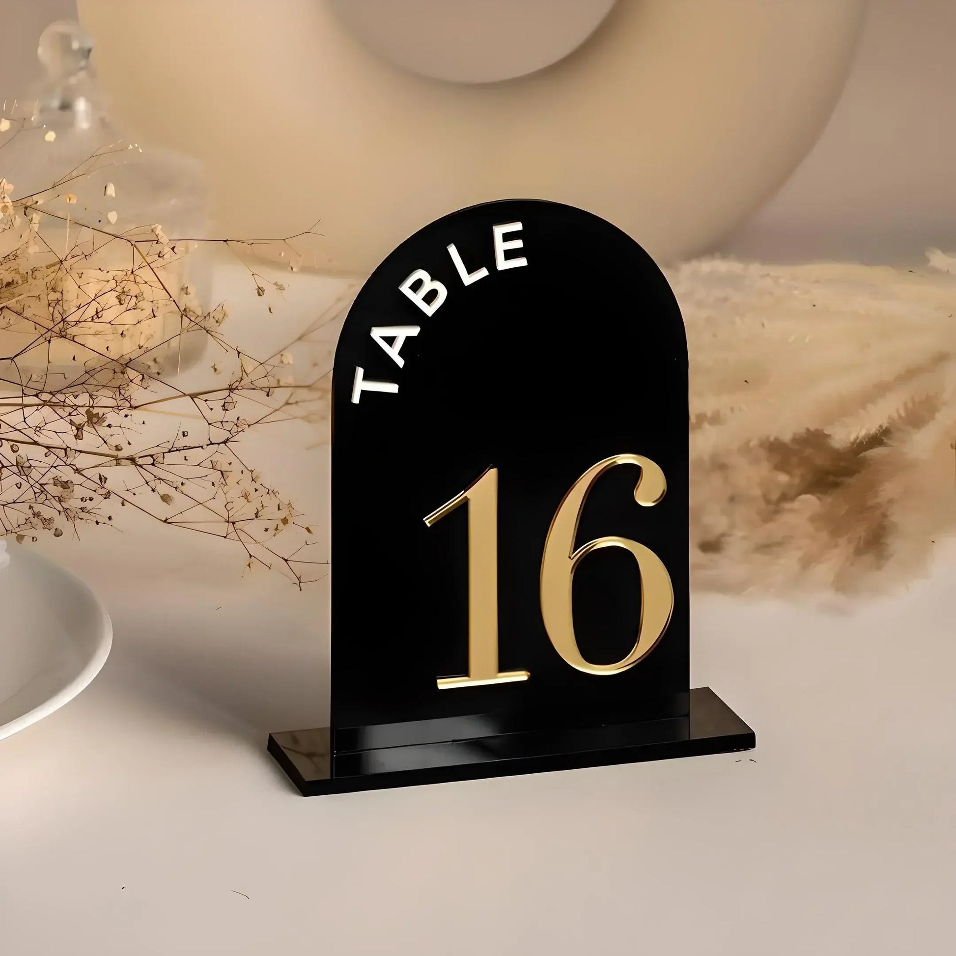 White Acrylic Table Numbers Arched Wedding Table Number Modern Wedding Decor Good Vibrations