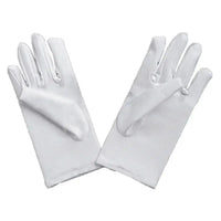 Kids Gloves White Short Satin Feel Boy Hold Flower Girl Good Vibrations