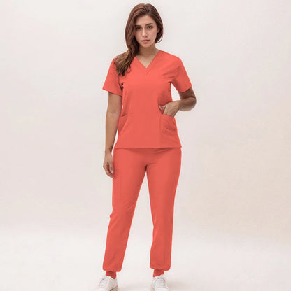 2025 New Nurse Uniforms V-neck Top Jogger Pants Scrub Sets Surgical Workwear Dentist Nursing Suit Hospital Doctor Outfit S21 Good Vibrations