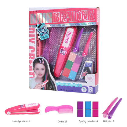 Children's Simulated Hair Dyeing Stick Set DIY Hair and Makeup Tools Girl's House Hair Accessories and Makeup Toy Gifts Good Vibrations