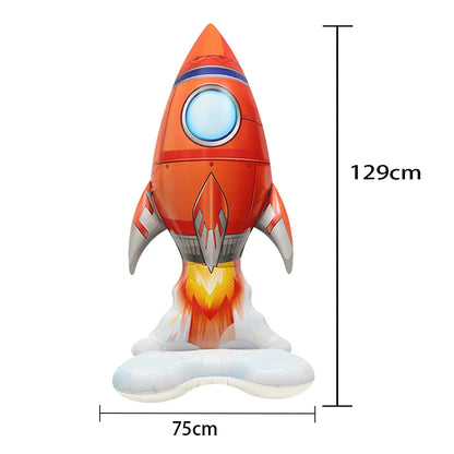 4D Standing Astronaut Spaceman Balloons Rocket Foil Balloons Kids Toys Baby Shower Outer Space Themed Birthday Party Decorations Good Vibrations