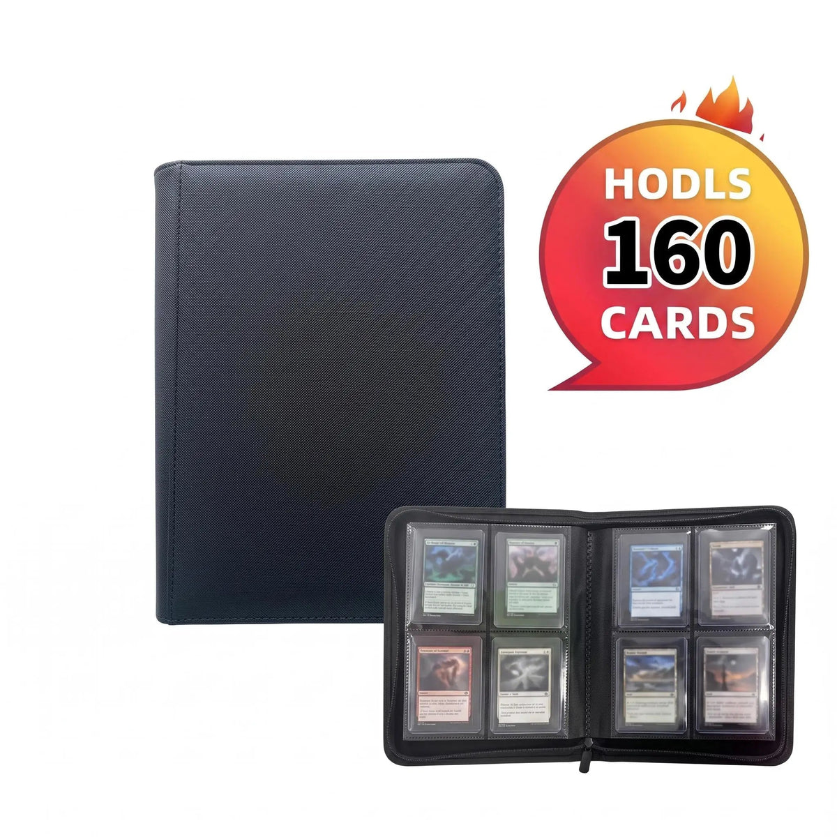 Homefish 4‑Pocket Toploader Binder Album, Holds 160 Cards, Card Binder For Trading Sports Cards, Fit 3 x 4 Inch Toploaders Good Vibrations
