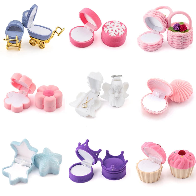 1 Piece Lovely Velvet Jewelry Box Container Wedding Ring Box for Earrings Necklace Bracelet Display Gift Box Holder 16 styles Good Vibrations