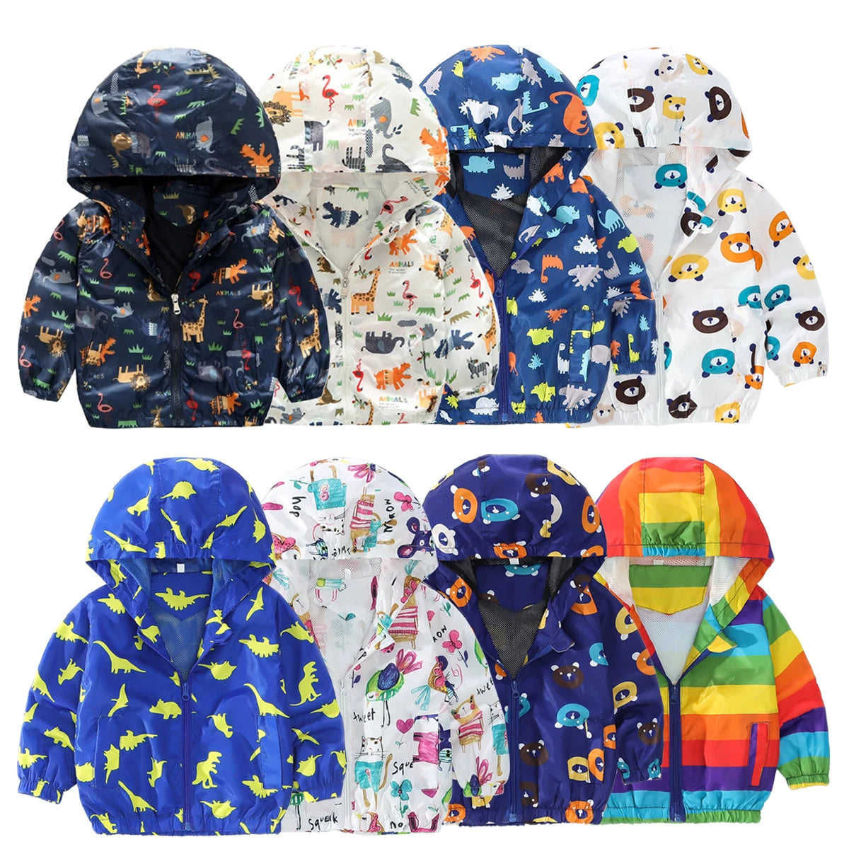 Spring and Autumn New Cartoon Animal Hooded Baby Coat Boys and Girls Long Sleeve Jacket Fashion Children's Clothing Good Vibrations