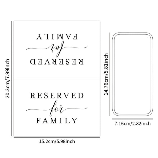 10pcs Reserved Signs for Weddings Party,Receptions Celebrations Reserved Signs for Tables Reserved for Family Card for Wedding