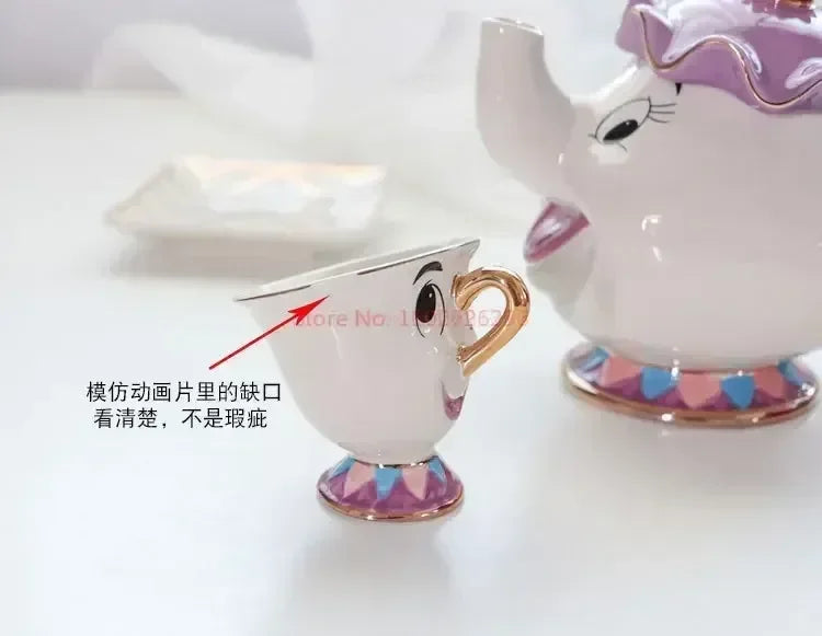 Disney Teapot Cute Cartoon Beauty And The Beast Coffee Pots Mug Mrs Potts Chip Cup Tea Cup Pots One Tea Sets Droshipping Good Vibrations Adult Super Store