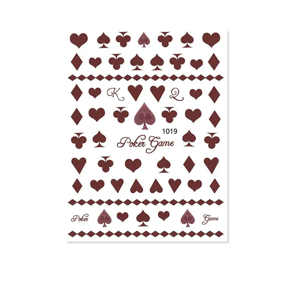 Waterproof Adhesive Decals Interesting Manicure Poker Nail Art Sticker Playing Cards Design DIY Nail Decoration Good Vibrations