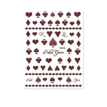 Waterproof Adhesive Decals Interesting Manicure Poker Nail Art Sticker Playing Cards Design DIY Nail Decoration Good Vibrations