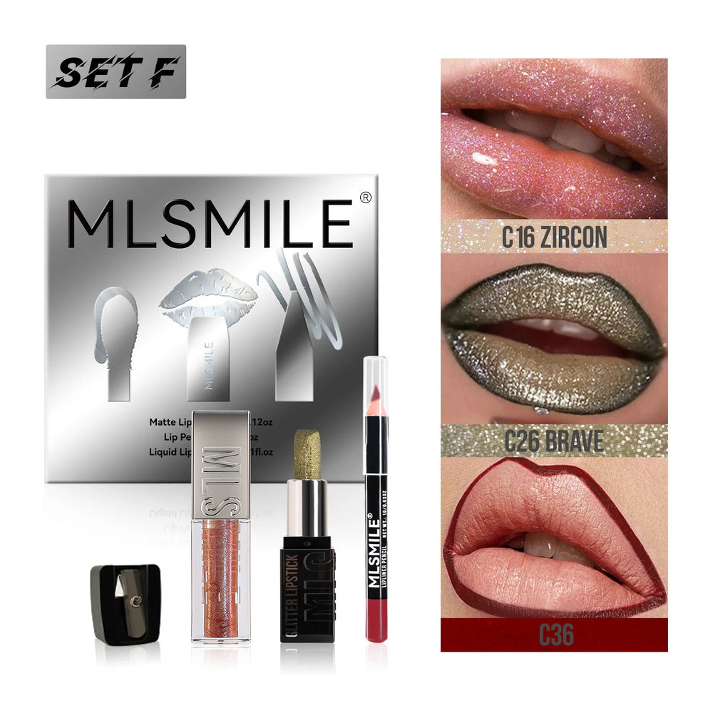 Long Lasting Lipstick Waterproof Moisturizing Ultra Shiny Diamond Pearl Lip Glaze Matte Lip Liner Makeup Kit Makeup Cosmetics Good Vibrations