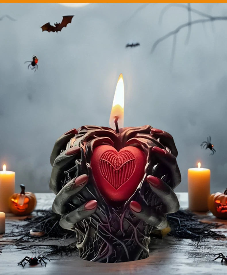 Halloween Candle Silicone Mold Heart Aromatherapy Candle Halloween Decor DIY Gypsum Resin Decor Good Vibrations