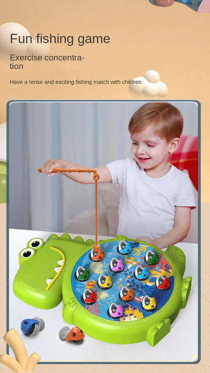 Dinosaur Simple Magnetic Fishing Toys Play Rod Game Toys for Children Baby Montessori with Rod Kids Educational Rotating Gift Good Vibrations