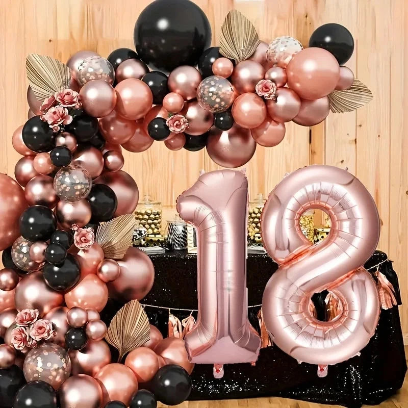 99 rose gold 18th birthday female decorations, rose gold 18th birthday decorations, 18 year rose gold balloons Good Vibrations