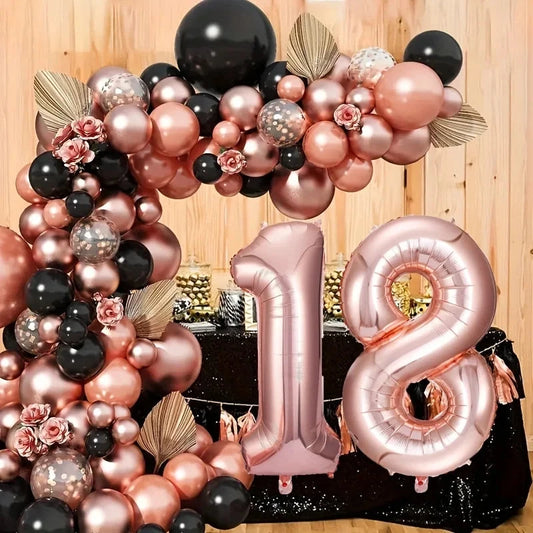 99 rose gold 18th birthday female decorations, rose gold 18th birthday decorations, 18 year rose gold balloons Good Vibrations