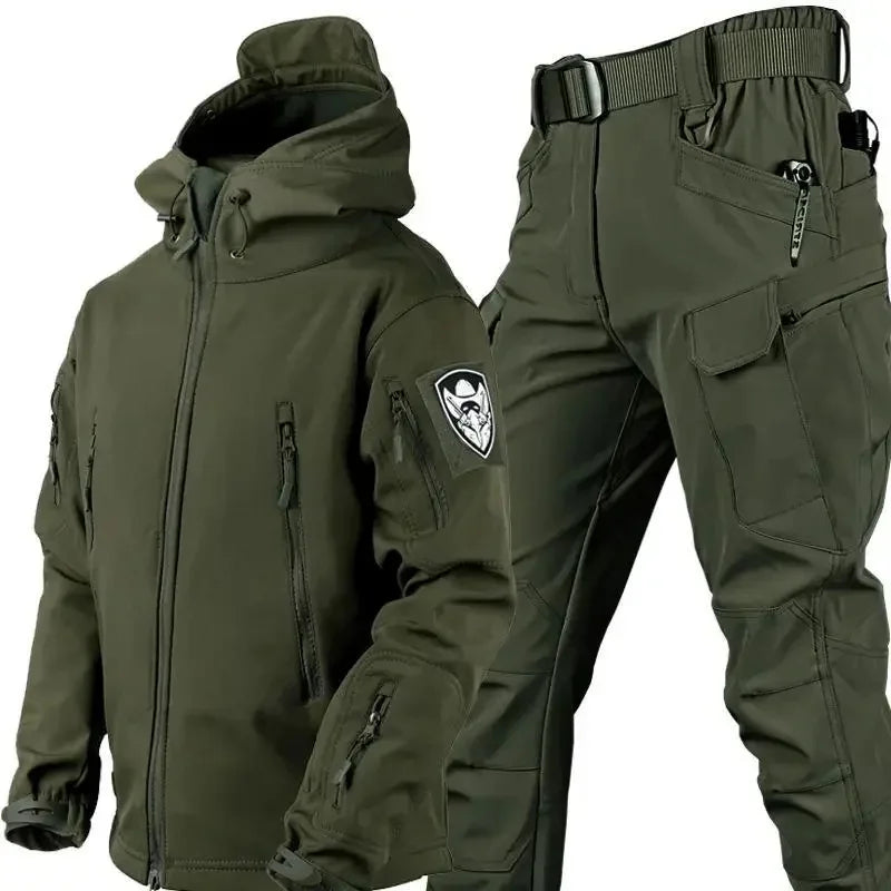 Winter Autumn Fleece Men Jacket Tactical Waterproof Suit Outdoor Fishing Hiking Camping Tracksuits Coat Thermal Suit Good Vibrations