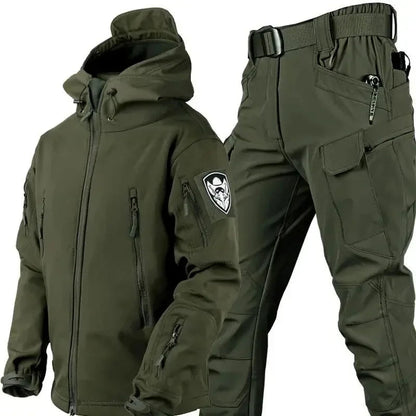Winter Autumn Fleece Men Jacket Tactical Waterproof Suit Outdoor Fishing Hiking Camping Tracksuits Coat Thermal Suit Good Vibrations