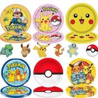 Pokemon Birthday Party Disposable Party Plates Pikachu Theme Tablecloth Character Balloon Birthday Decoration Baby Shower Suppli Good Vibrations