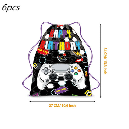 Video Game Party Supplies Set Birthday Decorations Happy Birthday Gaming Backdrop Game On Table Covers Gamer Banner Balloons Good Vibrations