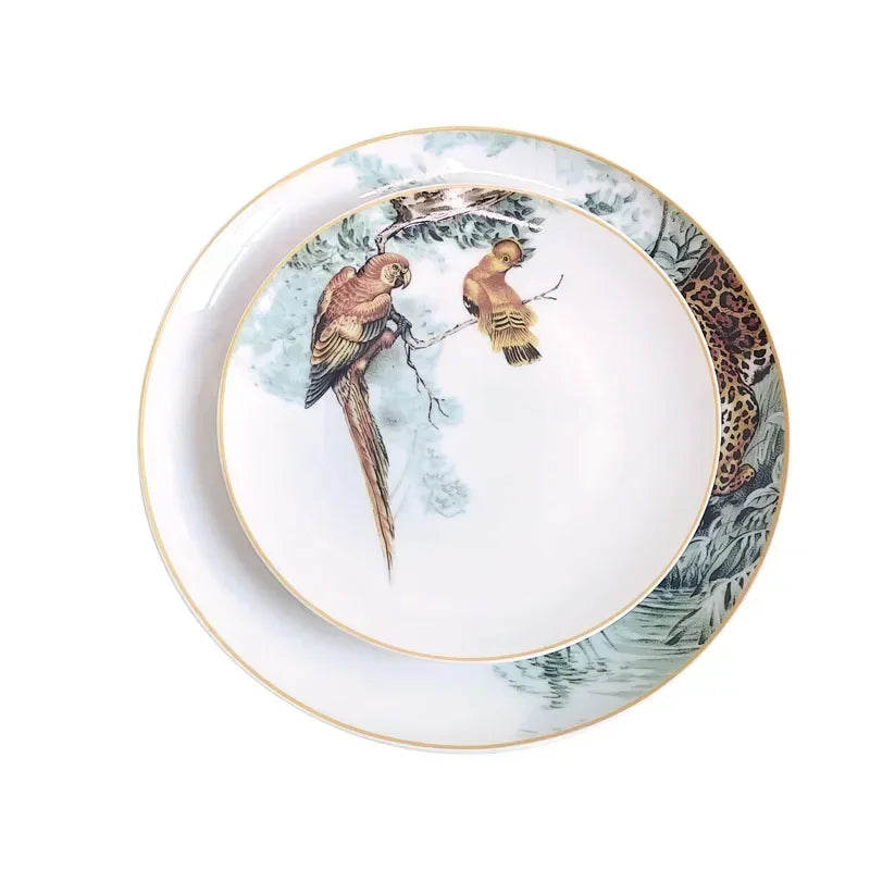 European ceramic western dinner plate, jungle set, steak plate, Coffee cup, afternoon , personalized gift set Good Vibrations