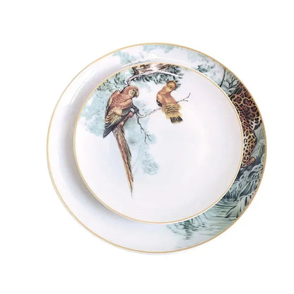 European ceramic western dinner plate, jungle set, steak plate, Coffee cup, afternoon , personalized gift set Good Vibrations