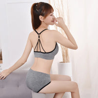 Women's Underwear Set Letter Sports Bra Seamless Female Underwear Comfort No Steel Ring Suit Solid Color Underwear Good Vibrations