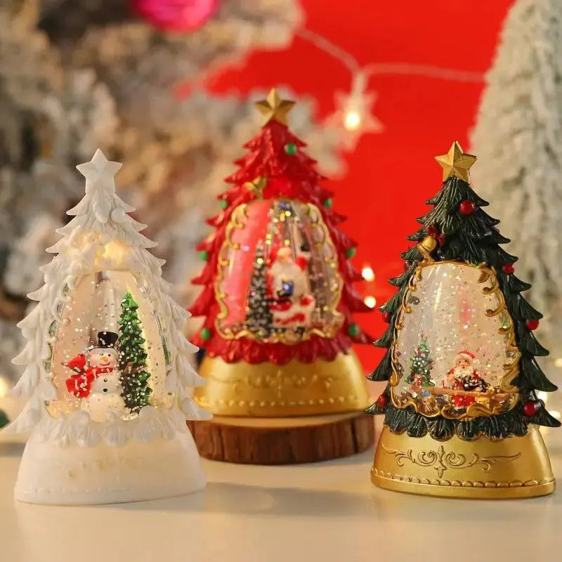 Christmas Illuminated Night Lights Decorate The Desktop with Snowflake and Christmas Wind Lanterns Creating A Festive Atmosphere Good Vibrations